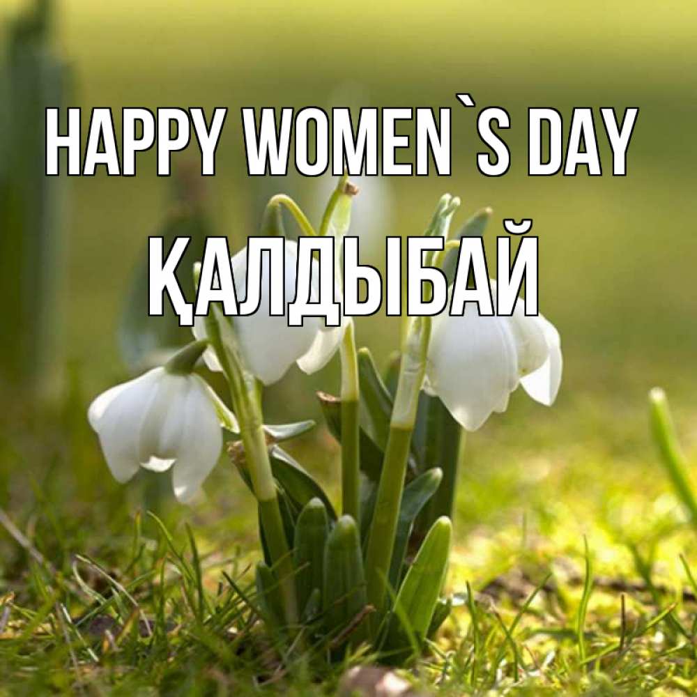 Greetings card с именем, Қалдыбай happy women`s day ранние цветы 2 Greetings with text for free download 